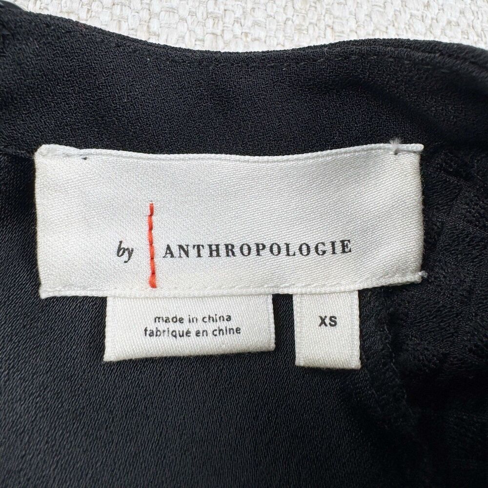 by Anthropologie Allegory Women's Black Short Sleeve Textured Jumpsuit - Picture 12 of 16